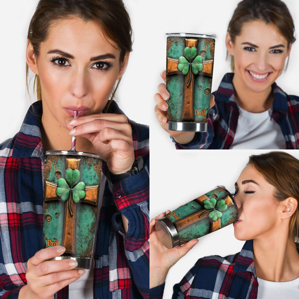 Vintage Irish Cross - Personalized Saint Patrick's Day Tumbler