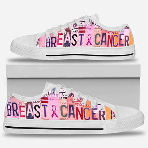 Breast Cancer Warrior License Plates Personalized Low Top Shoes