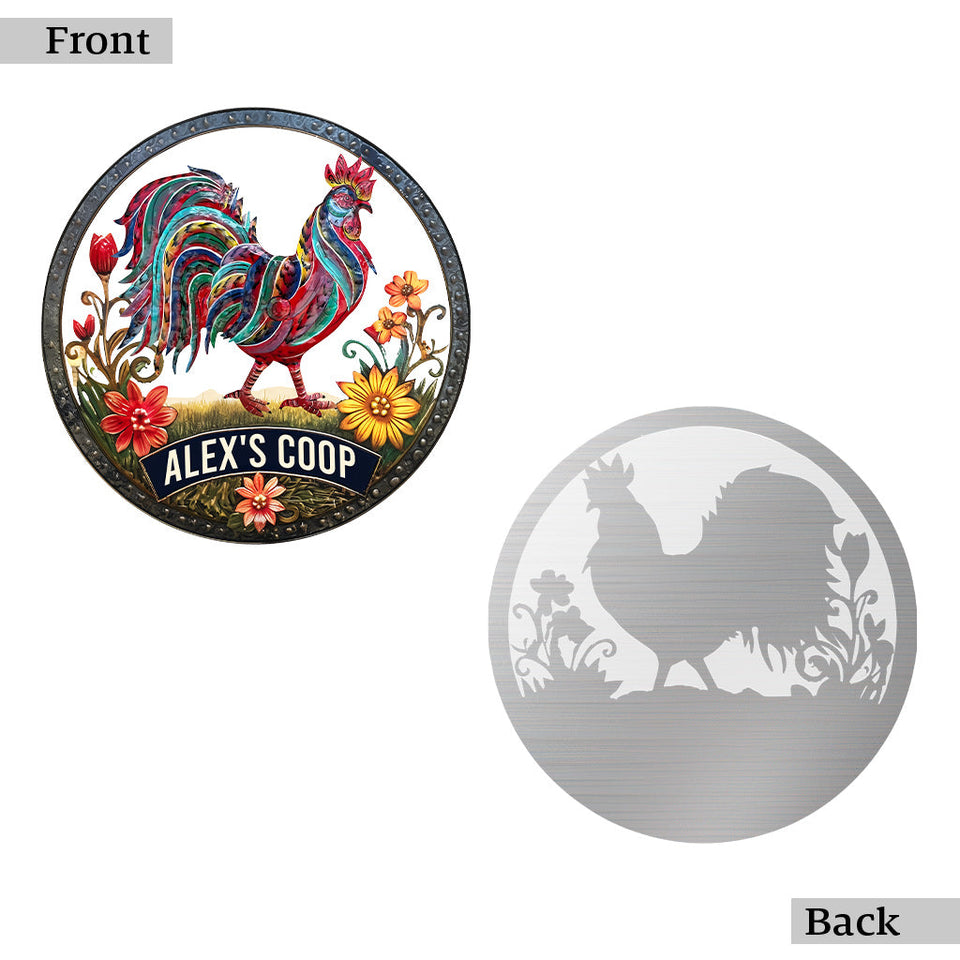 My Chicken Coop - Personalized Chicken Cut Metal Sign