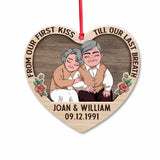 From Our First Kiss - Personalized Christmas Couple Ornament (Printed On Both Sides)