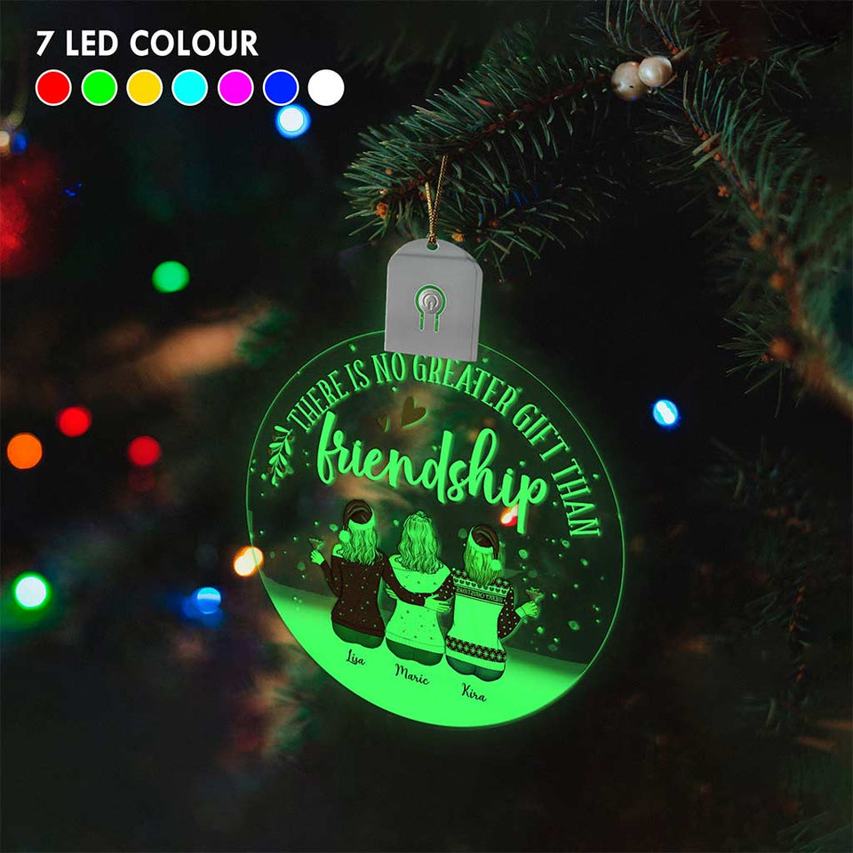 Besties Forever - Personalized Bestie Round Led Acrylic Ornament