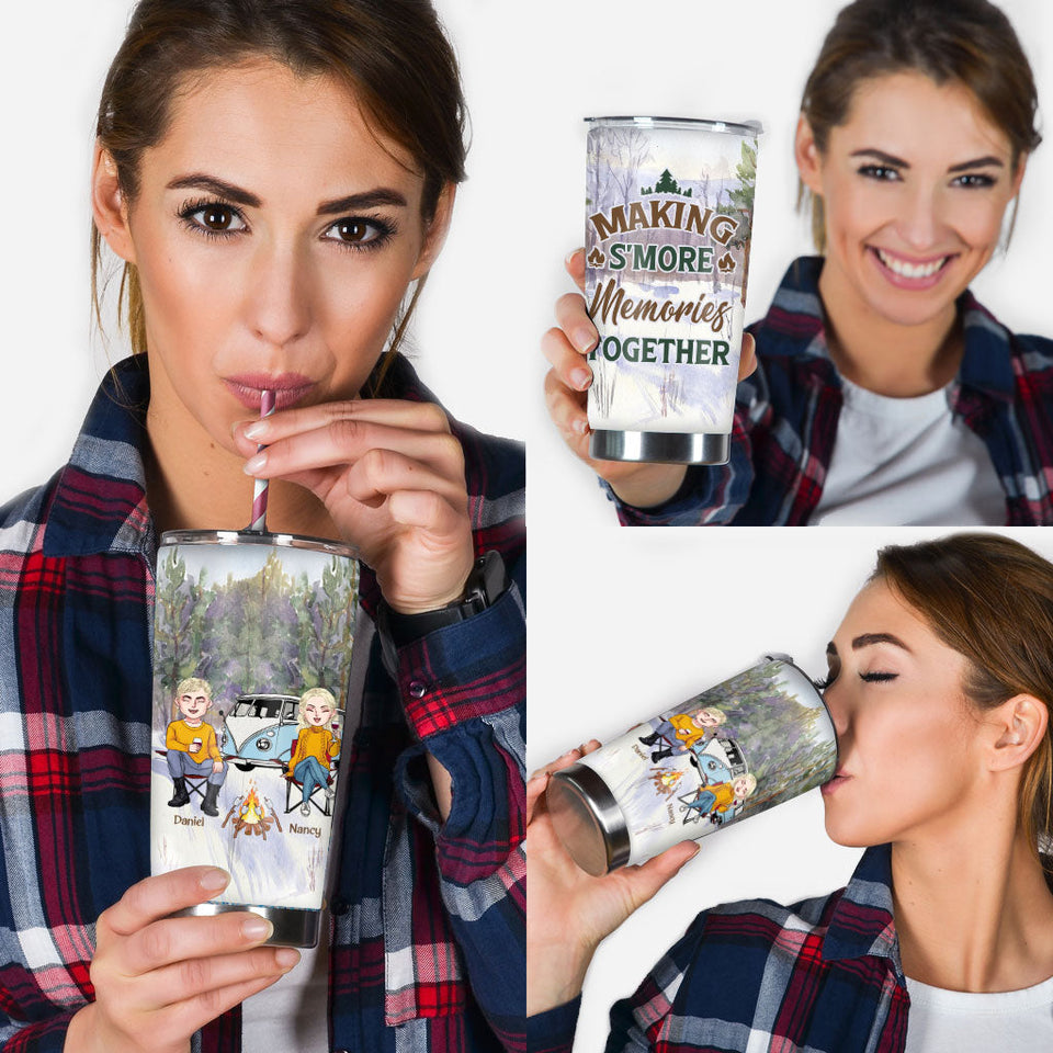 Making S'more Memories Together - Personalized Couple Camping Tumbler