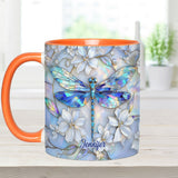 Vintage Soul Dragonfly - Personalized Dragonfly Accent Mug