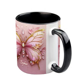 Beautiful Butterfly - Personalized Butterfly Accent Mug