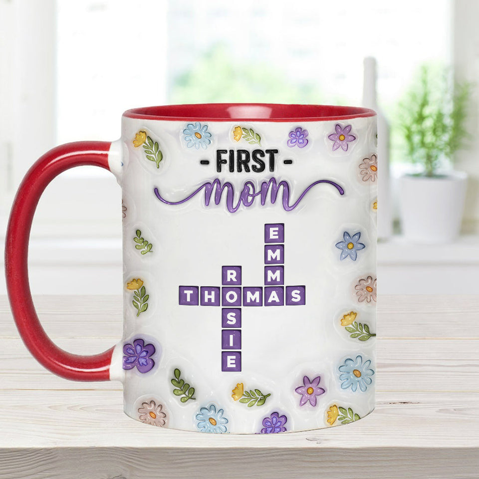 First Mom Now Grandma - Personalized Grandma Accent Mug