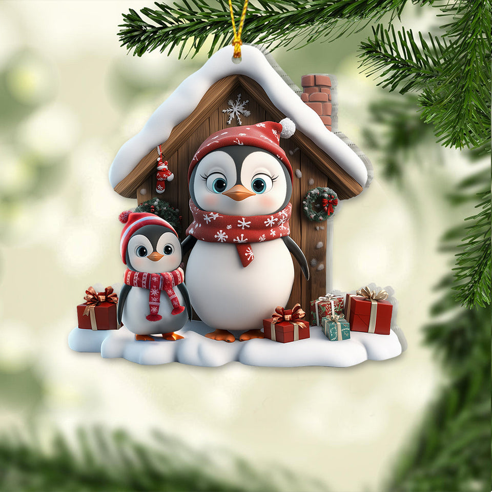 Any Title Cute Penguin Ornament - Personalized Grandma Ornament