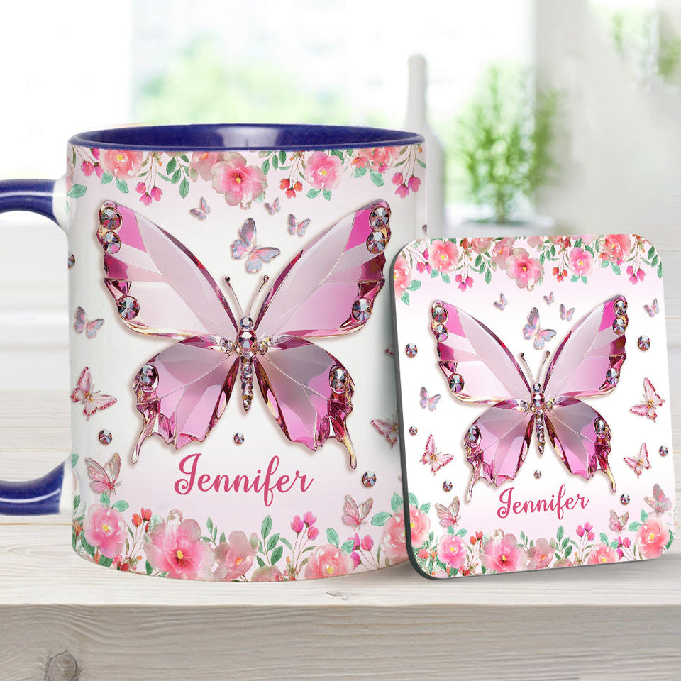 Love Butterflies - Personalized Butterfly Accent Mug