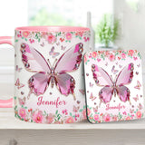 Love Butterflies - Personalized Butterfly Accent Mug