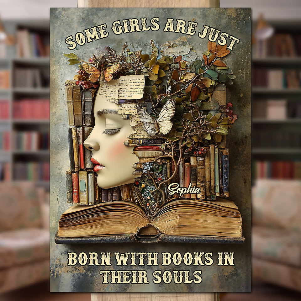 Books In Their Souls - Personalized Book Rectangle Metal Sign