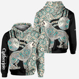 Majestic Snow Wolf - Personalized Wolf Hoodie and Leggings
