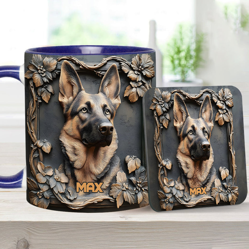 Strong German Shepherd - Personalized Dog Accent Mug
