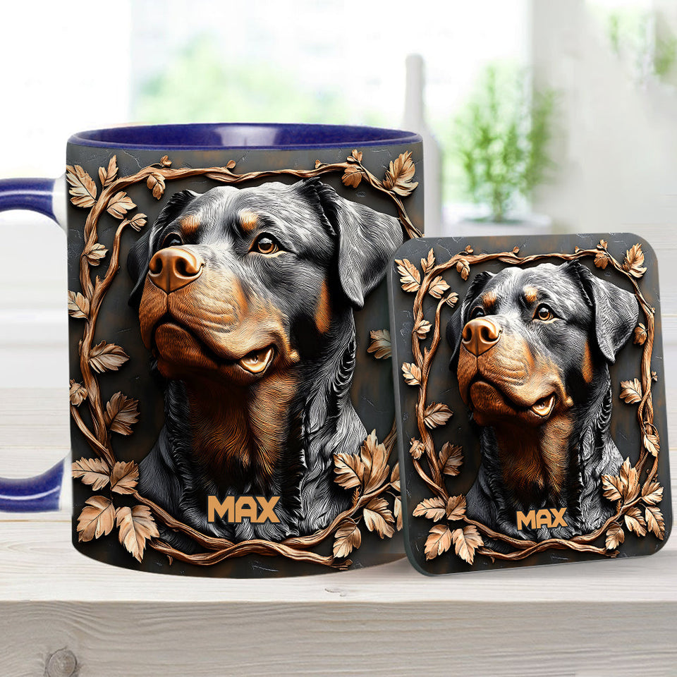 Strong Rottweiler - Personalized Dog Accent Mug