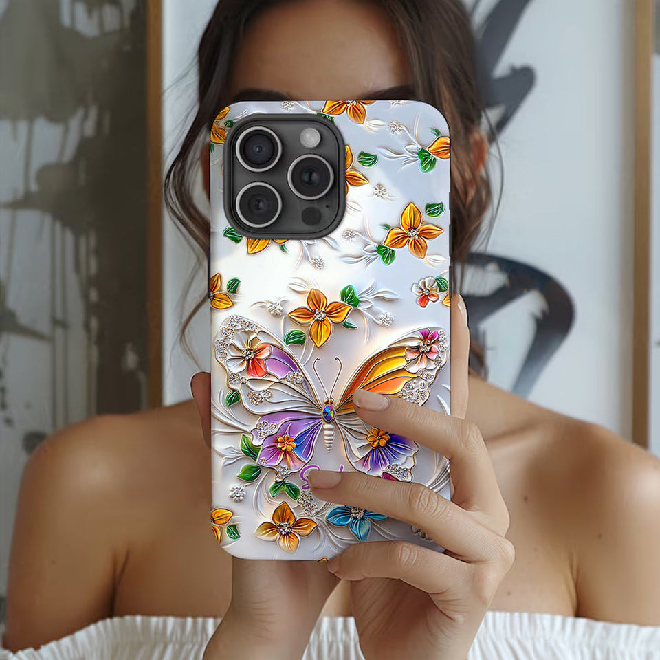 Stunning Butterfly Bee Dragonfly - Personalized Butterfly Full Print Phone Case