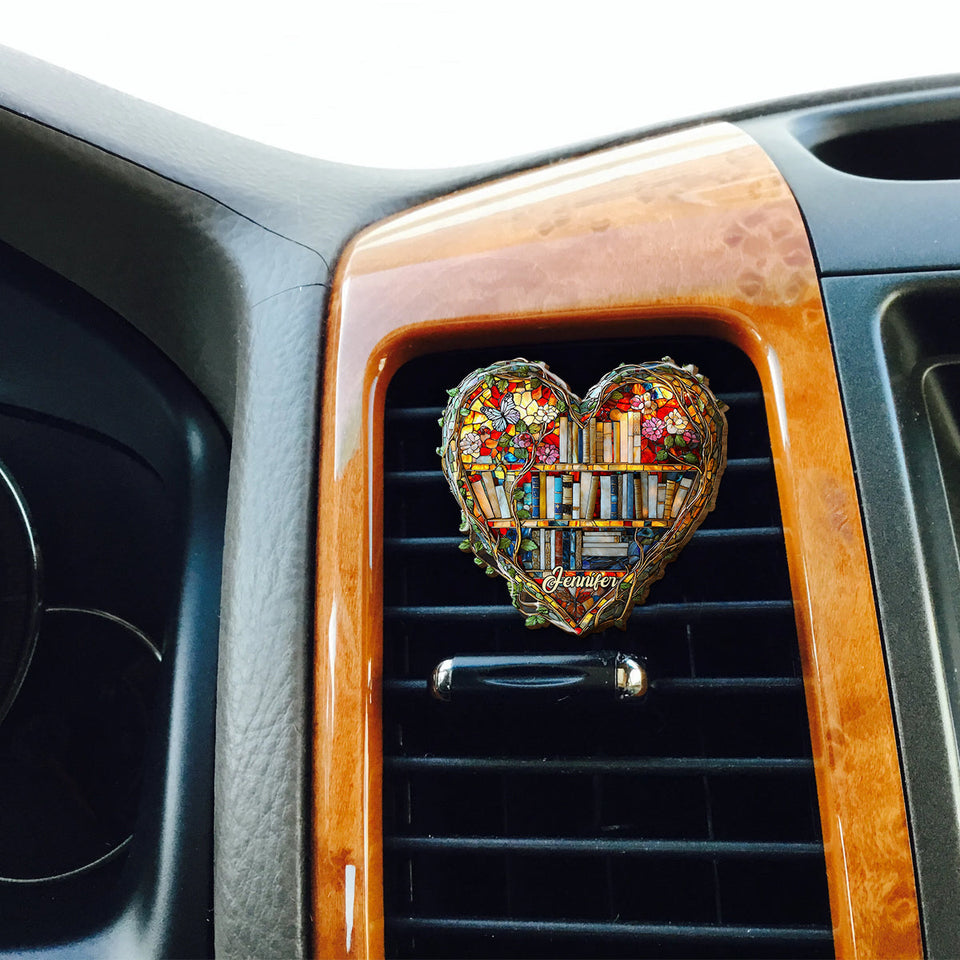 Just A Girl Who Loves Books - Personalized Book Shaped Car Visor Clip