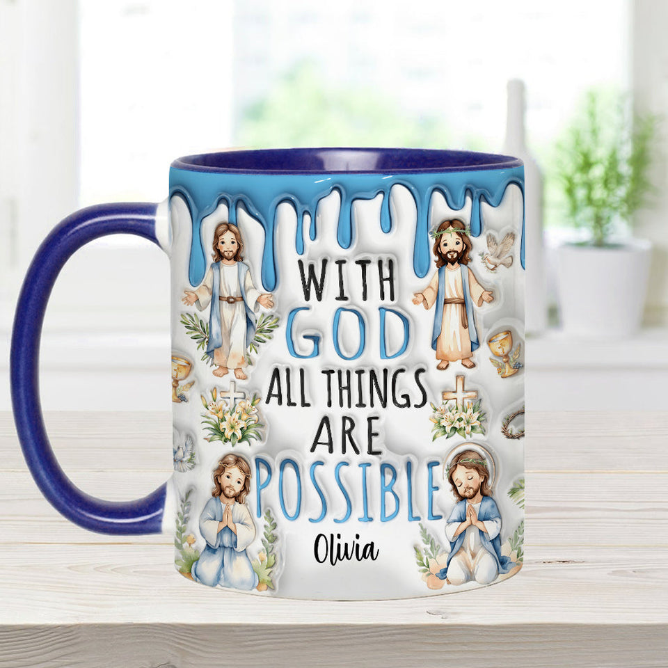 Avec Dieu, tout est possible - Mug chrétien personnalisé