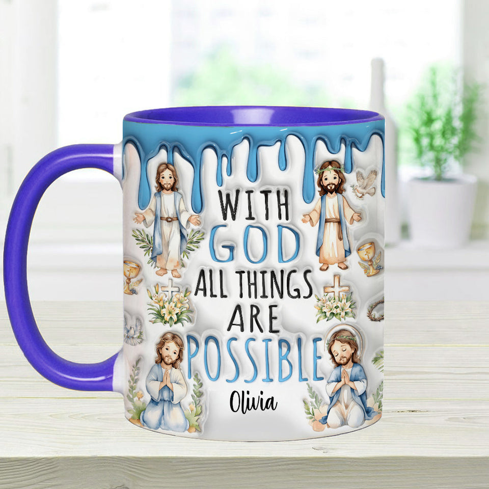 Avec Dieu, tout est possible - Mug chrétien personnalisé
