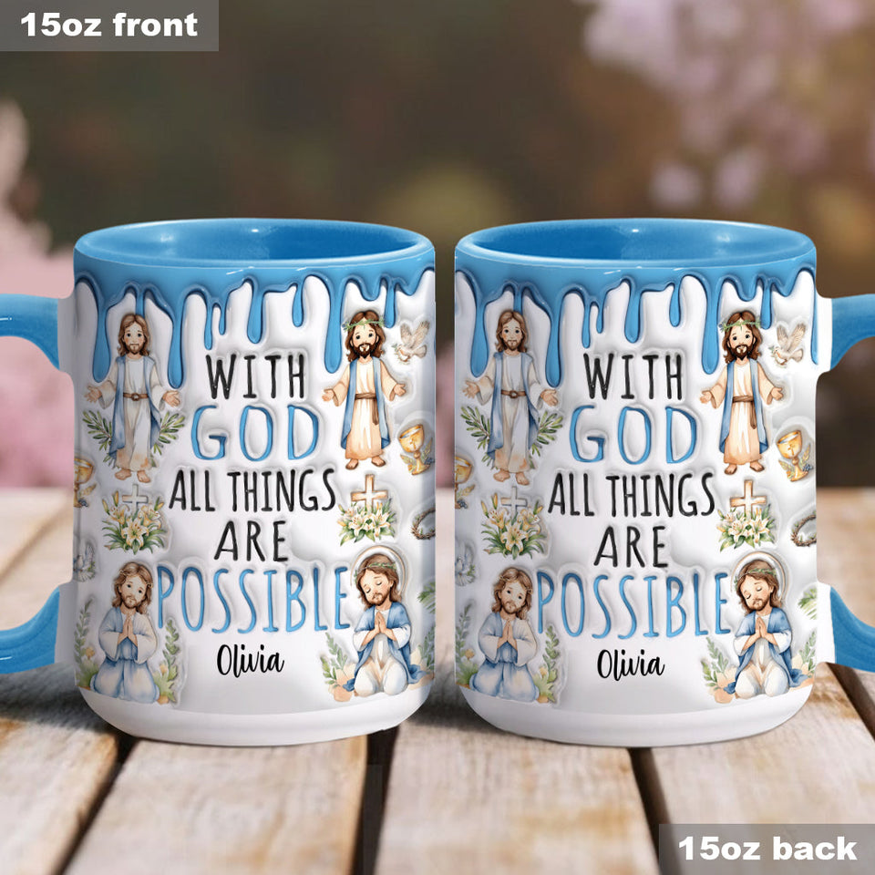 Avec Dieu, tout est possible - Mug chrétien personnalisé