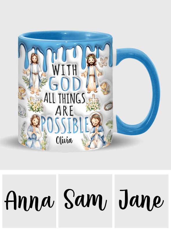 Avec Dieu, tout est possible - Mug chrétien personnalisé