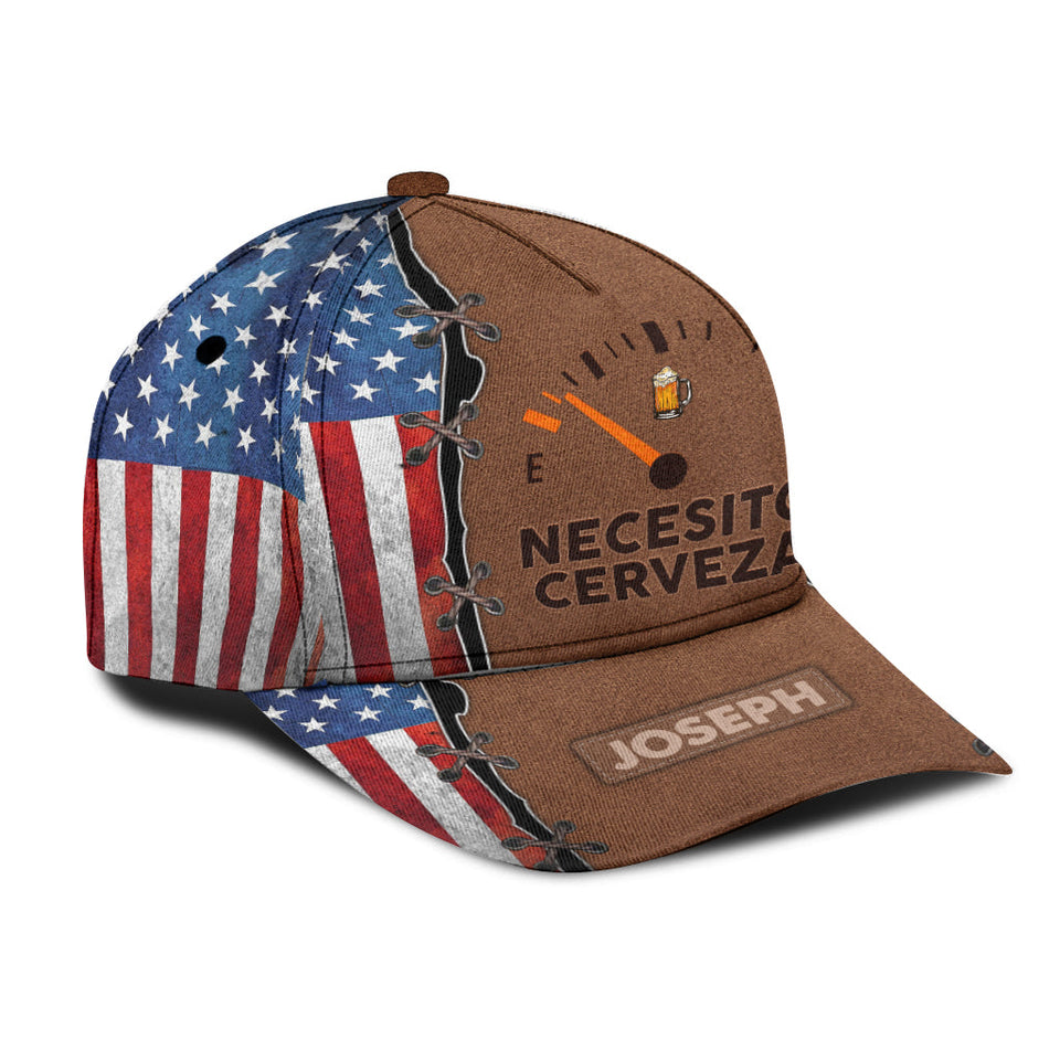 I Need Beer, Necesito Cerveza - Personalized Beer Classic Cap