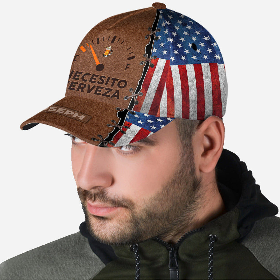 I Need Beer, Necesito Cerveza - Personalized Beer Classic Cap
