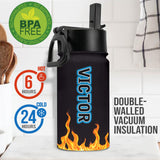 Boy's Cool Monster Truck Print Water Bottle - Personalized Kid Kids Water Bottle