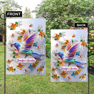 Stunning Butterfly Dragonfly Bee Hummingbird - Personalized Gardening Garden Flag