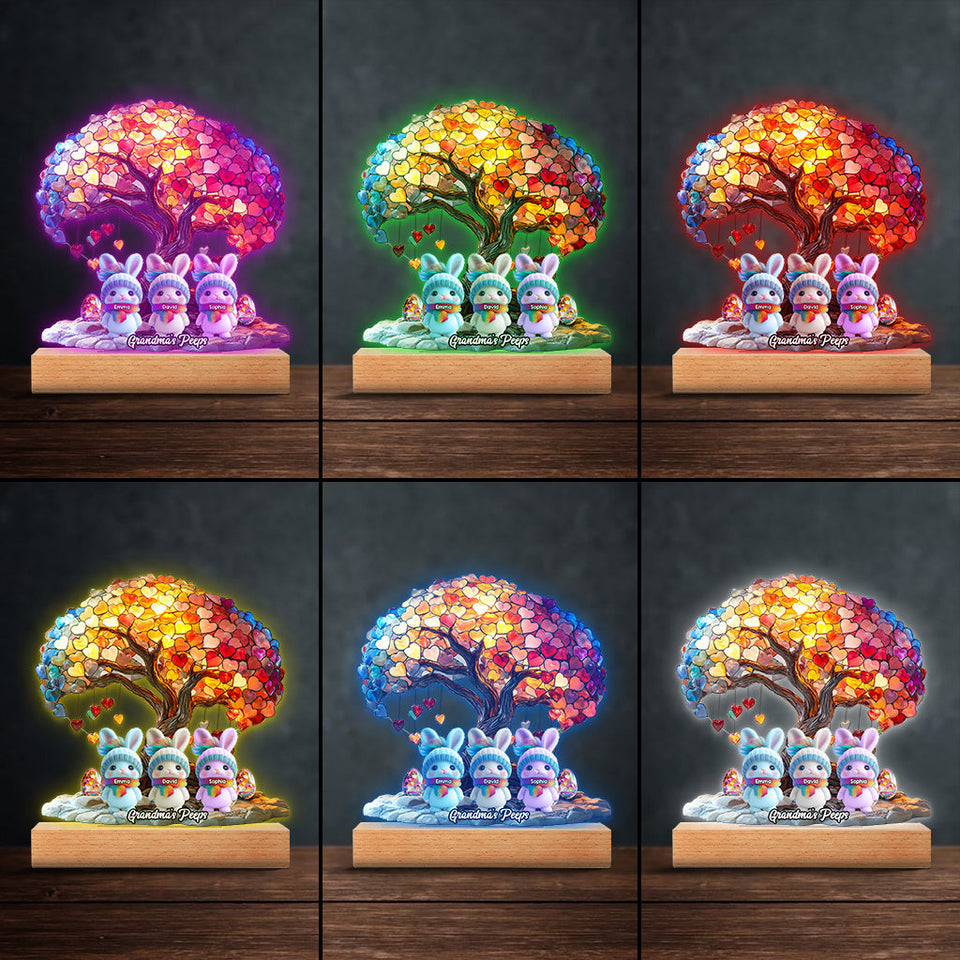 Grandma's Peeps - Personalized Grandma Shaped Plaque Light Base