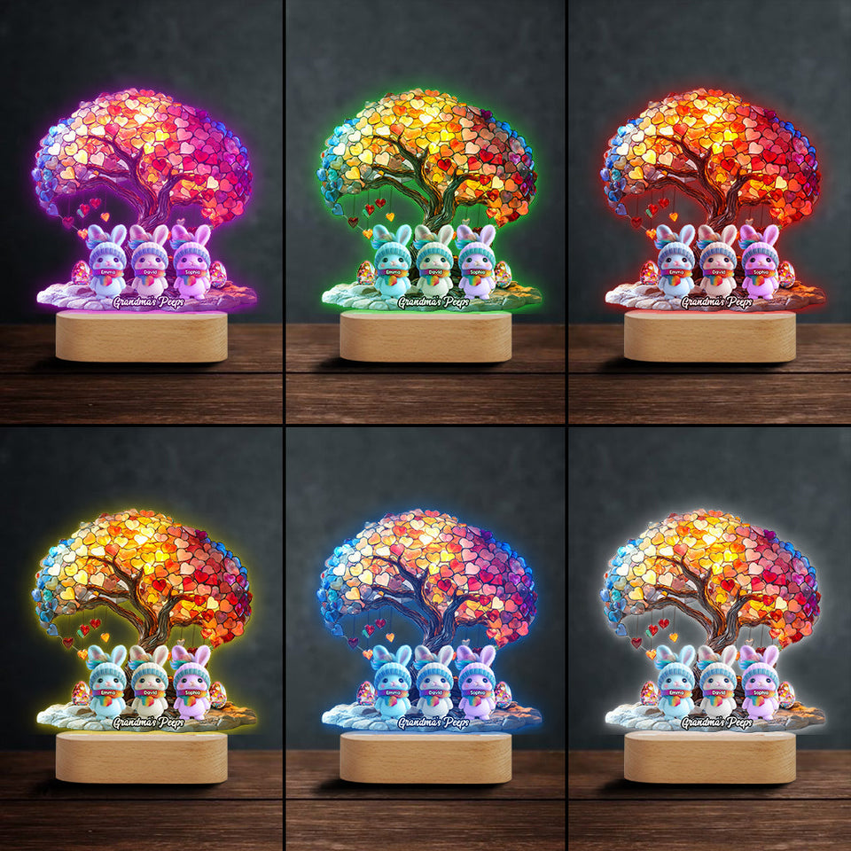 Grandma's Peeps - Personalized Grandma Shaped Plaque Light Base