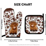 Just A Girl Who Loves Highland Cows - Personalized Oven Mitts & Pot Holder Set
