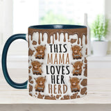 This Mama Loves Her Herd - Personalized Highland Cow Accent Mug