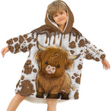 Just A Girl Who Loves Highland Cow - Personalized Blanket Hoodie