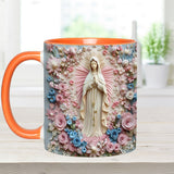 Mug chrétien personnalisé « Sérénité florale de Marie »