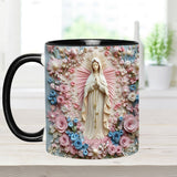 Mug chrétien personnalisé « Sérénité florale de Marie »