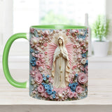 Mug chrétien personnalisé « Sérénité florale de Marie »