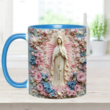 Mug chrétien personnalisé « Sérénité florale de Marie »