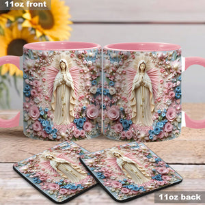 Mug chrétien personnalisé « Sérénité florale de Marie »