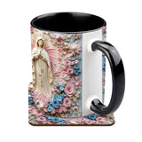 Mug chrétien personnalisé « Sérénité florale de Marie »