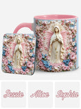 Mug chrétien personnalisé « Sérénité florale de Marie »