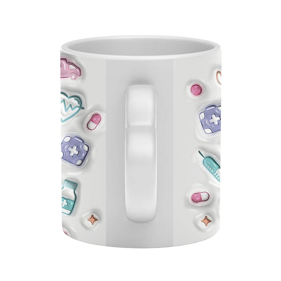 Love Being A Nurse - Personalized Nurse Heart Handle Mug