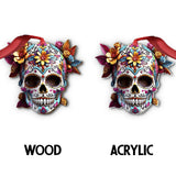 Floral Skull - Personalized Skull Ornament