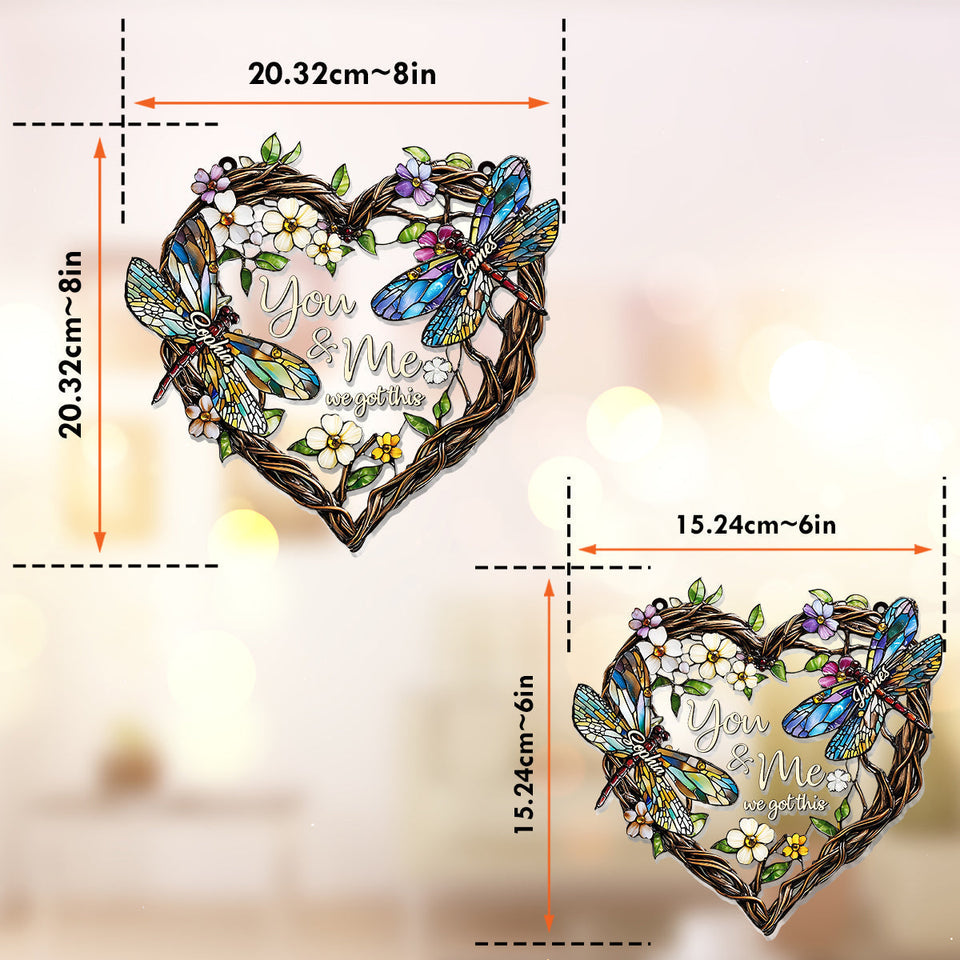 Dragonfly Couple - Personalized Dragonfly Window Hanging Suncatcher Ornament