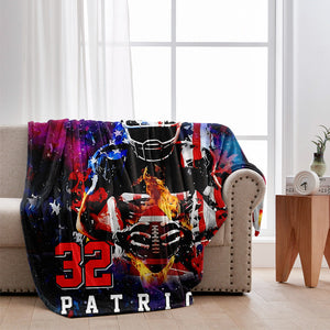 Any Name And Number - Personalized Football Blanket