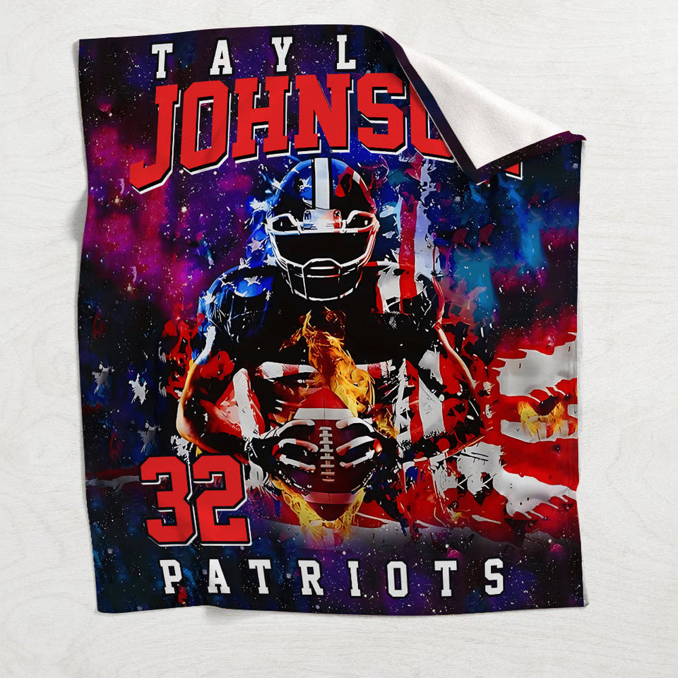 Any Name And Number - Personalized Football Blanket