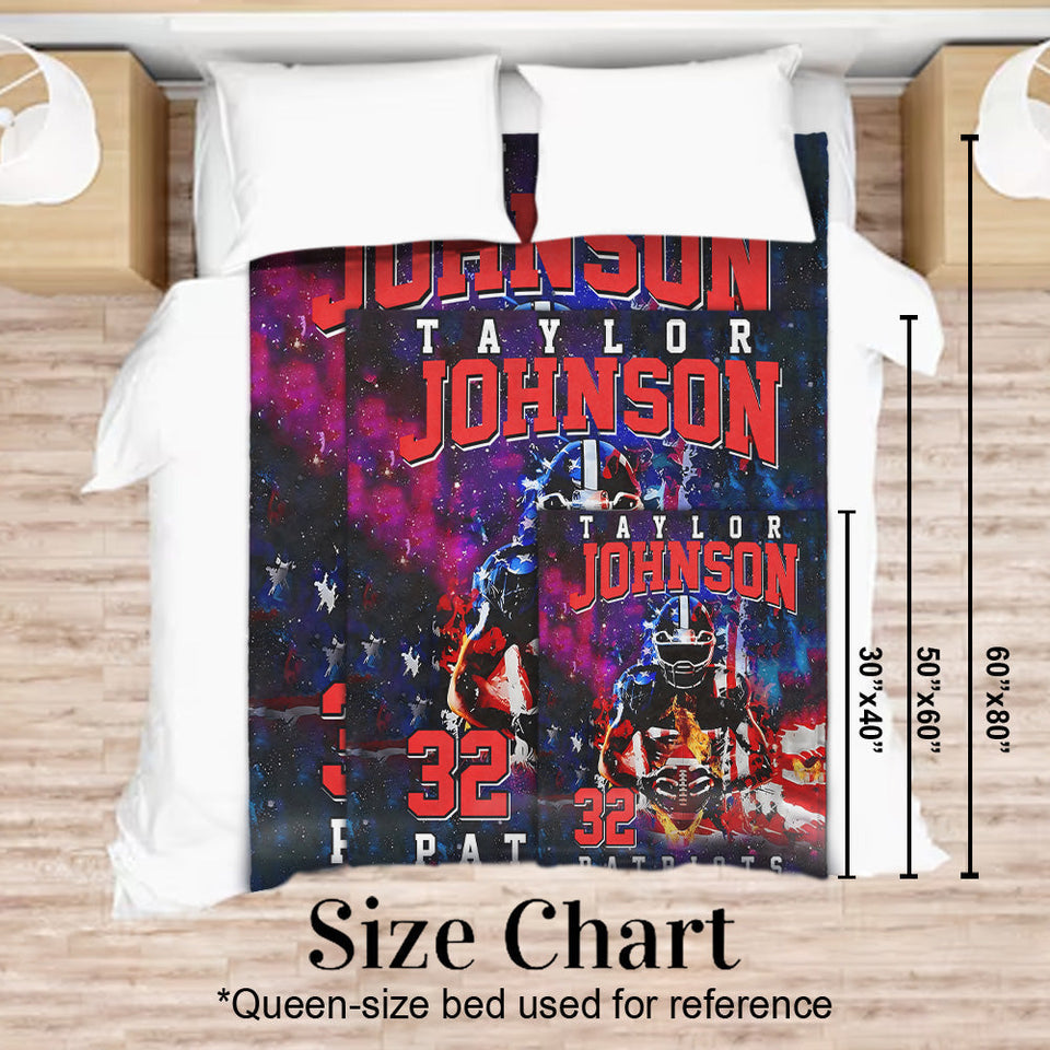 Any Name And Number - Personalized Football Blanket