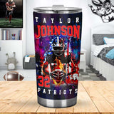 Any Name And Number - Personalized Football Tumbler