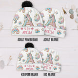 Beautiful Unicorn Alphabet - Personalized Kid Beanie Hat