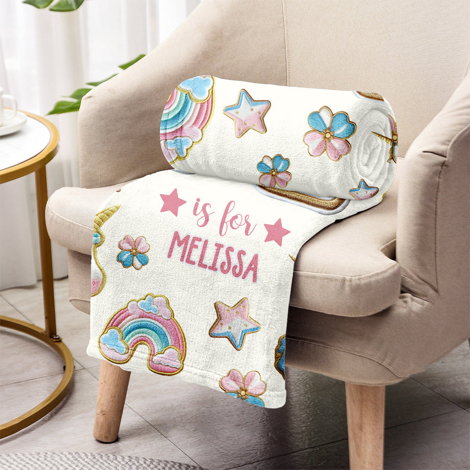 Beautiful Unicorn Alphabet - Personalized Kid Blanket