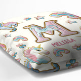 Beautiful Unicorn Alphabet - Personalized Kid Throw Pillow