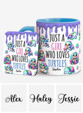 Just A Girl Who Loves Turtles - Personalized Turtle Accent Mug