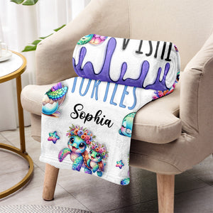 Just A Girl Who Loves Turtles - Personalized Turtle Blanket